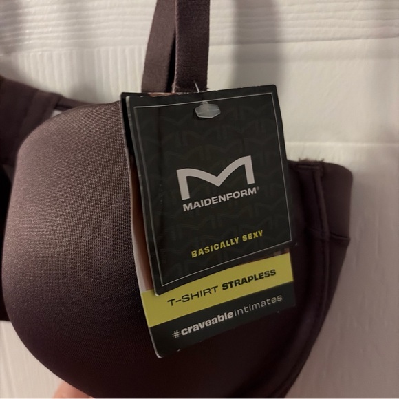 Maidenform Side Smoothing Strapless Underwire Bra 34D Brown NWT - Picture 2 of 4